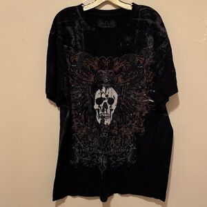 Xzavier Black Skull Graphic Men's Tee